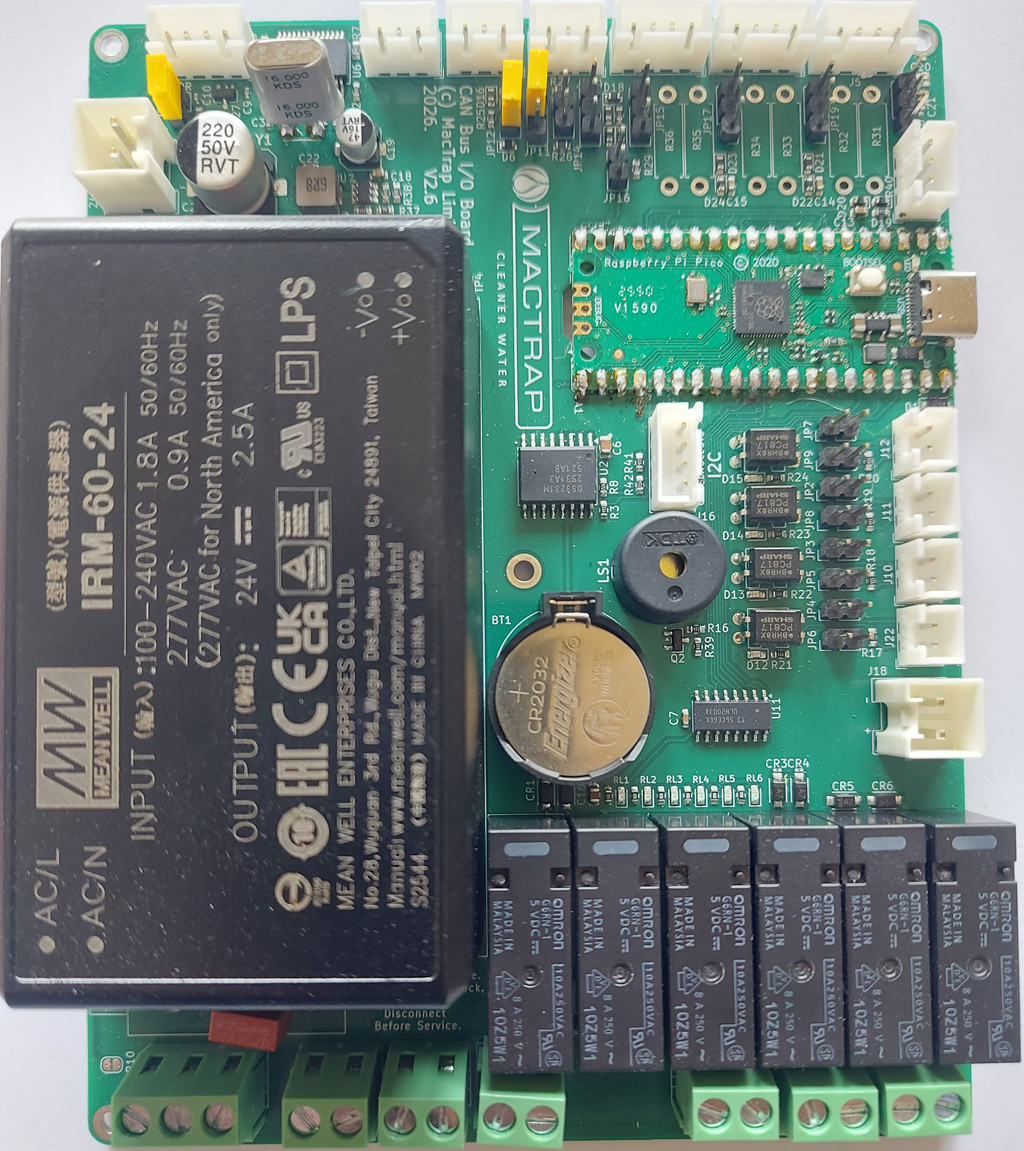 Fully assembled PCB ready for testing