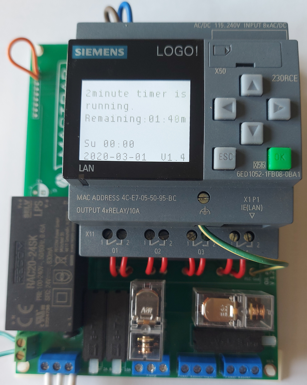 Custom LOGO! carrier board with input conditioning and output drive circuitry